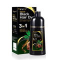 Dapoprren Black Hair Dye Shampoo 3 in 1, Natural Dye to Cover Gray Hairs,Hair Color Shampoo for Women and Men,Herbal Ingredient Shampoos for Grey Hairs Coverage-500ml/17 Oz