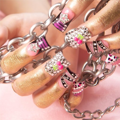 LOVFUL Press on Duck Nails Short | Handmade Acrylic French Tip Fake Nails Press ons | 3D Design Duck Short 0.8 in | H575-L