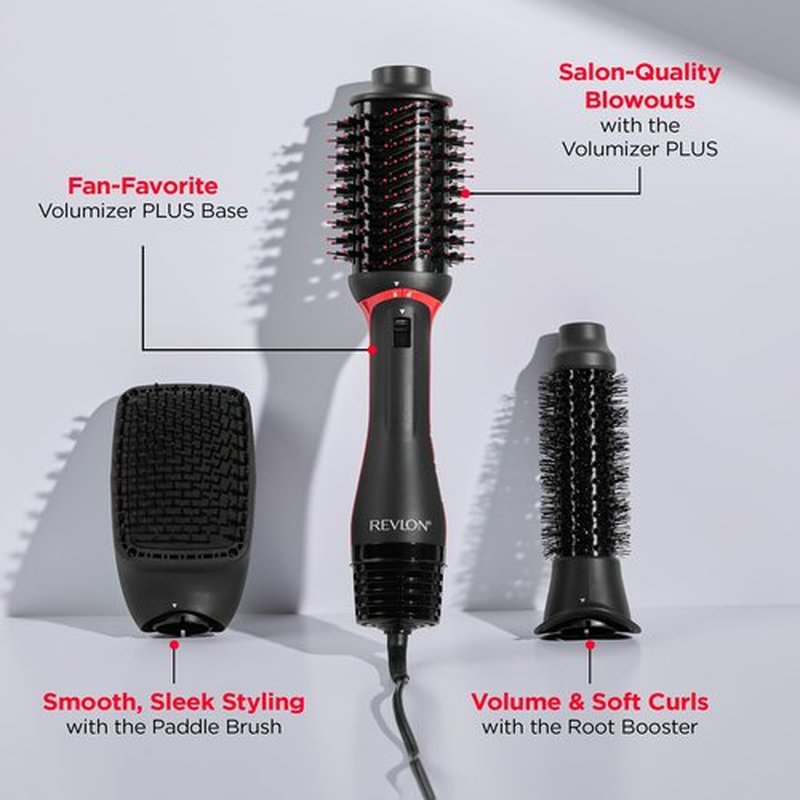 REVLON 3-in-1 Multi-Styler, Blow Dryer Brush, Blowout and Hair Straightener Brush in One to Dry, Curl, Smooth, Shape and Volumize Hair for Gorgeous Salon Blowouts