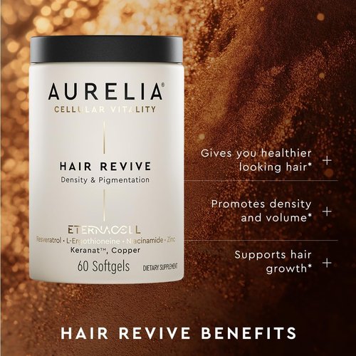 AURELIA Hair Revive - Advanced Cellular Anti-Aging Supplement for Fuller, Healthier Hair | Zinc & Resveratrol