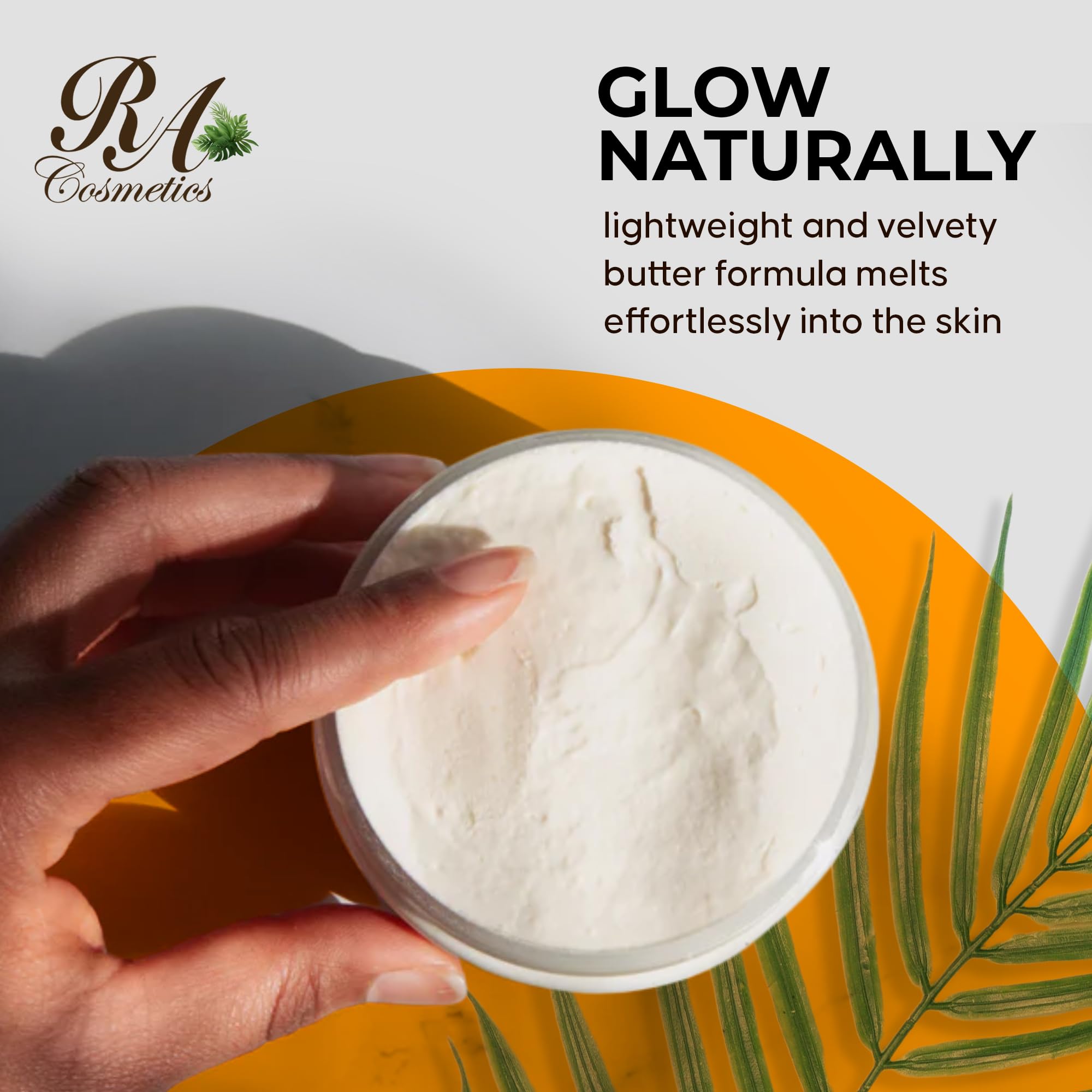 RA COSMETICS Whipped Cocoa & Shea Butter, Unscented - 12oz | 100% Pure & Natural Skin Moisturizer with Coconut Oil | Vitamin-Rich Body Butter for Soft, Supple, and Radiant Skin & Healthy Hairs