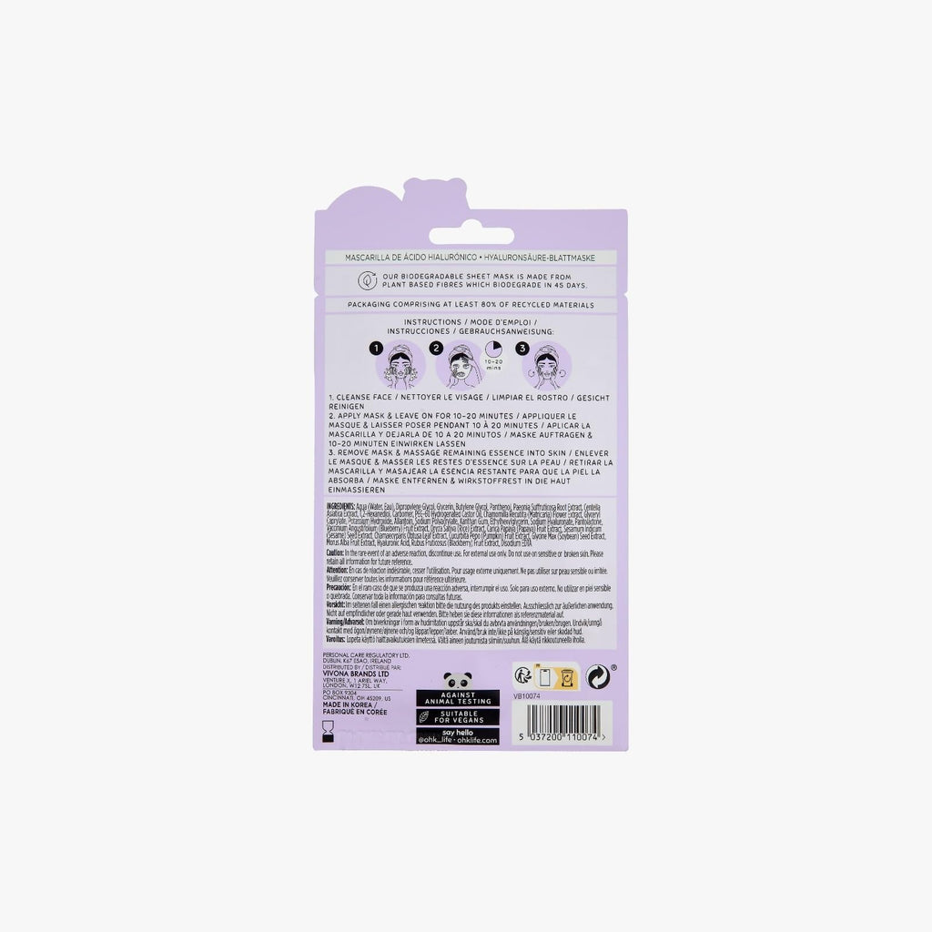 Sheet Mask - Hyaluronic Acid by Oh K! for Unisex - 1 Pc Mask