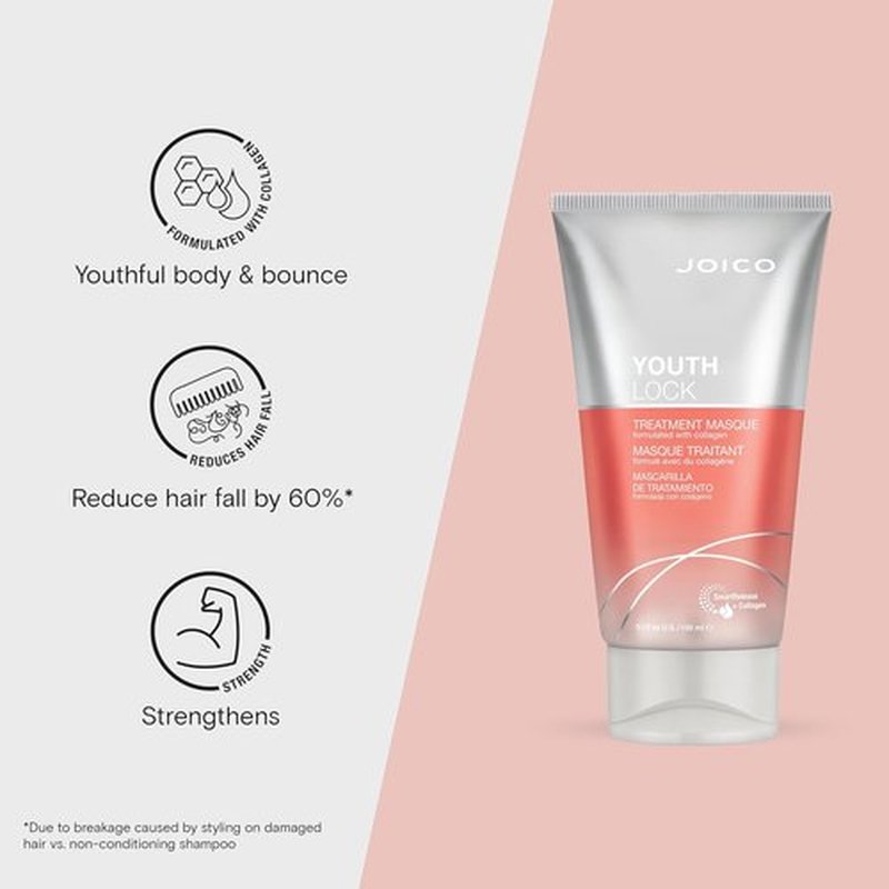 Joico YouthLock Treatment Masque - Nourishing Collagen Formula to Soften Hair & Reduce Frizz