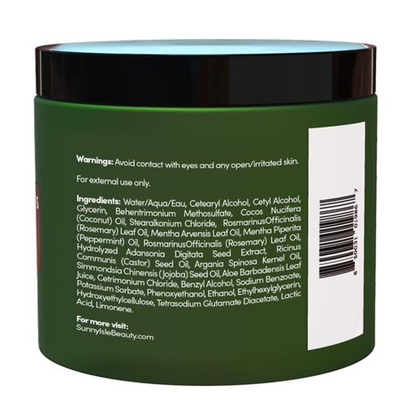 Sunny Isle Rosemary Mint Hair & Strong Roots Masque - Biotin, Jamaican Black Castor Oil - 16 oz