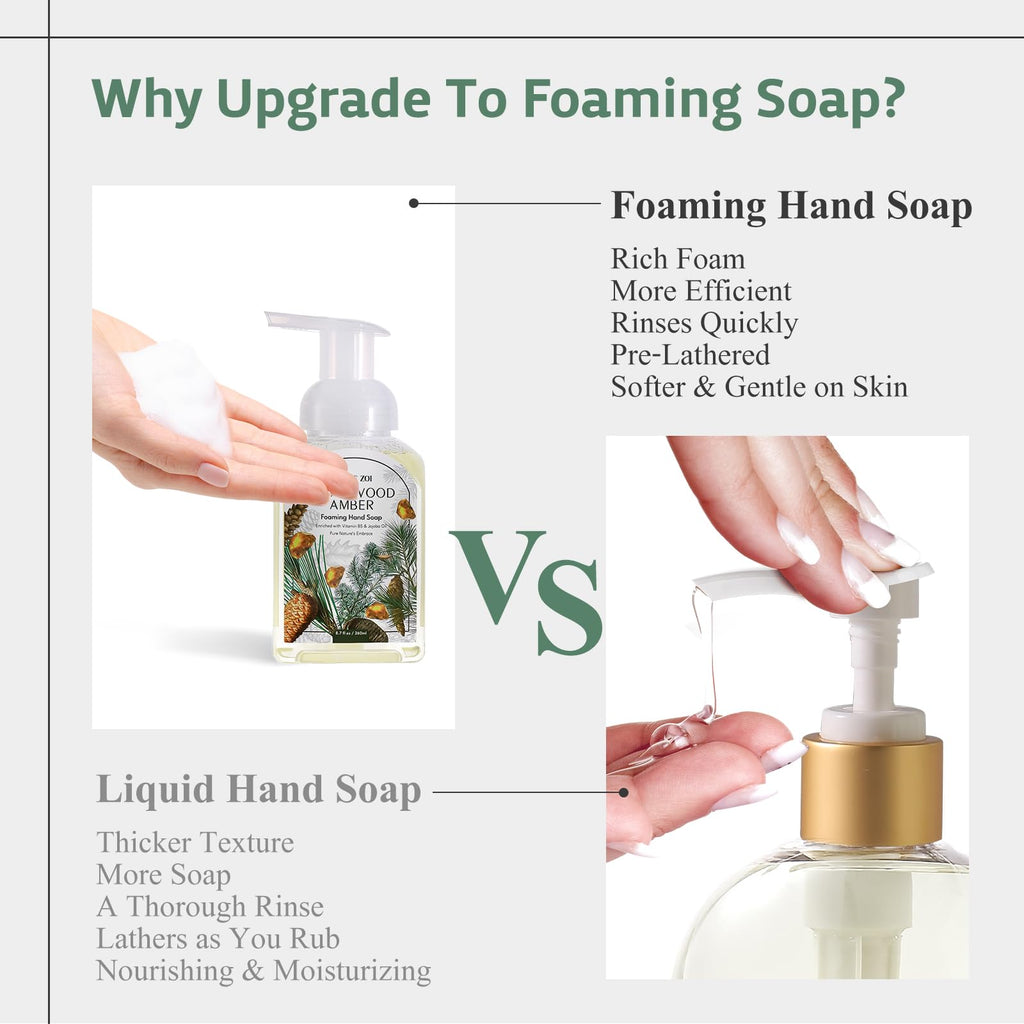 ROMIIE ZOI Foaming Hand Soap Refill Gift Set, Cedarwood, 33.8 Fl Oz x 3