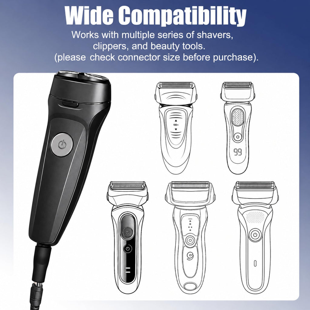 8-in-1 USB 5V Charger Adapter Kit,Compatible with Electric Hair Clippers, Beard Trimmers Charger, Shavers, Beauty Instruments. Includes 6 Adapter Tips, 1 DC5521 Cable, 1 USB Plug