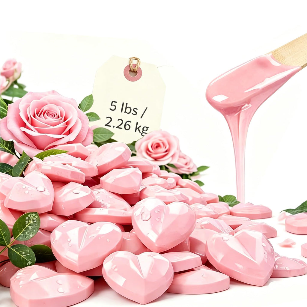 Chulan 5lb Hard Wax Beads Bulk, Big Bag Waxing Bead, Hypoallergenic Wax Beans for Sensitive Skin, Body, Brazilian, Bikini, Legs, Face, Coarse Hair Removal, Spa Solon Professional Waxing Refill Pink