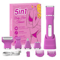 KINGTEE Bikini Trimmer for Women,Electric Shaver for Women, IPX7 Waterproof Razor Shaver,Women's Electric Razor,Intimate Shaver for Women,with 5 Blades,Charging Cable,Recharge Dock（Rose Pink