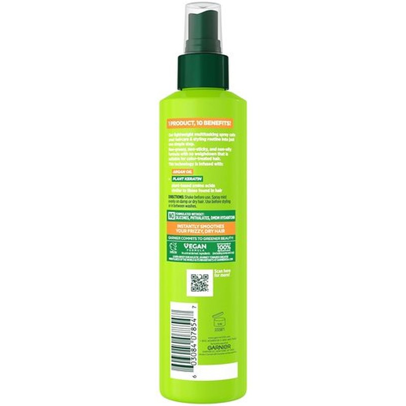 Garnier Fructis Sleek & Shine 10-in-1 Treatment - Frizz Control with Plant Keratin, 8.1 Fl Oz