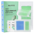 Waxkiss Wax Strips Kit for Women Men 70 Counts 3 Sizes & 12 Pcs Prewax and Afterwax Wipes Ready-to-use Waxing Strip Kit for Hair Removal Home Waxing Kit