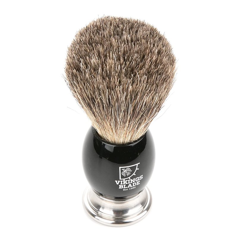 VIKINGS BLADE Luxury Shaving Brush for Men - Ultra Heavy Acrylic & 316L Steel Handle, Dark Stallion Color