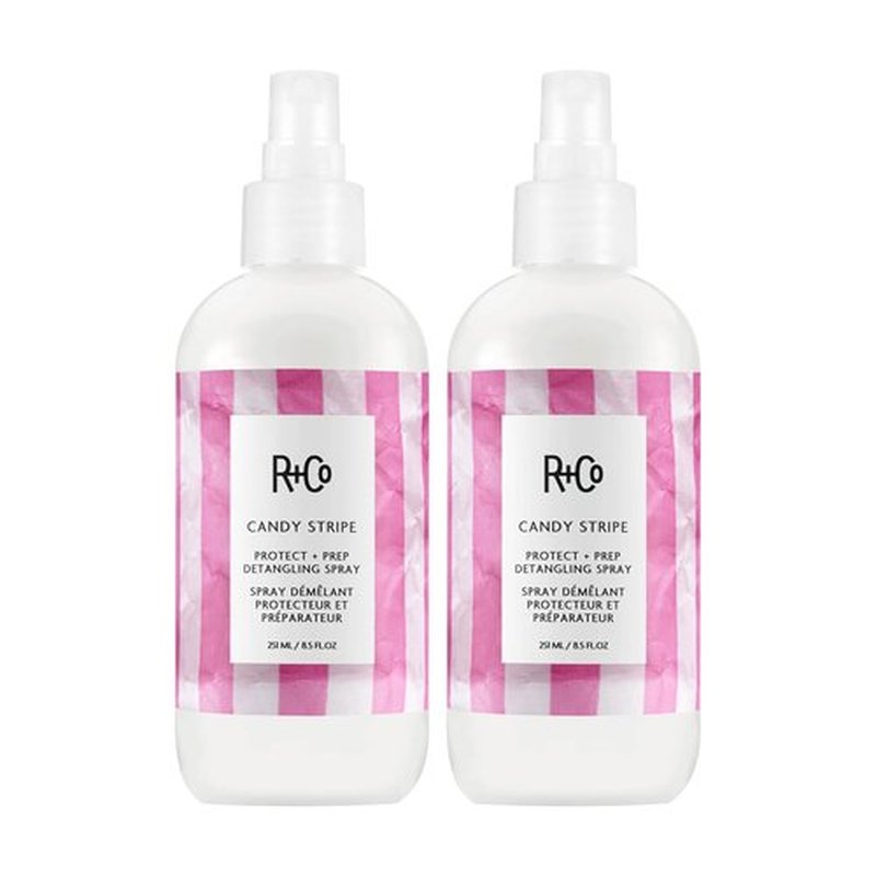 R+Co Candy Stripe Detangling Spray 2 Pack – Leave-In Hair Treatment – Smooths, Softens & Protects Hair for All Hair Types