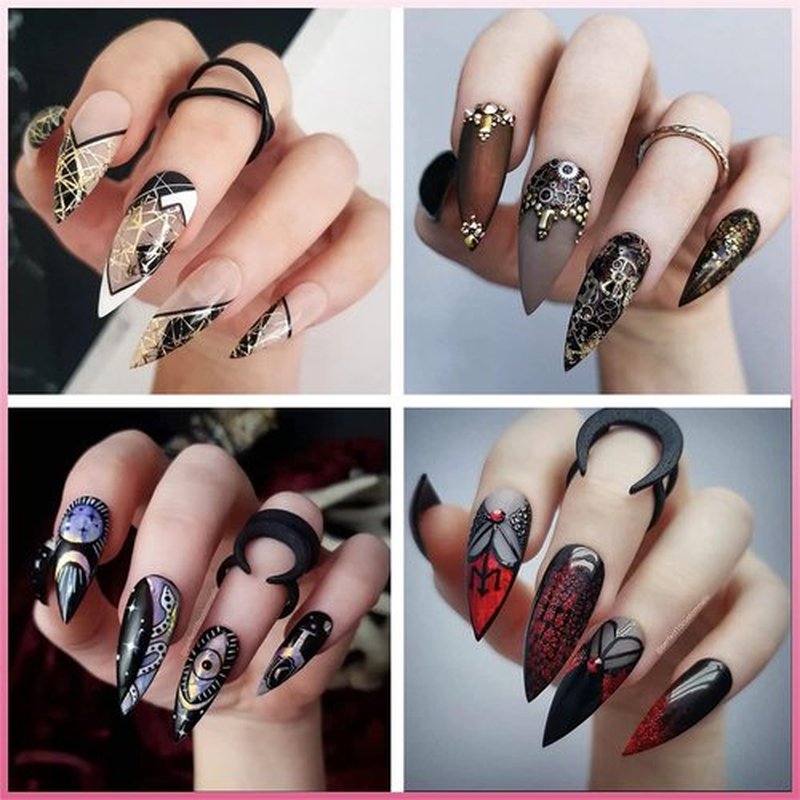 Short Stiletto Nail Tips Natural Nail Tips Half Cover MEKK 600PCS Acrylic False Nail Tips Fake Nail Tips for Nail Salons and DIY Nail Art at Home,10Sizes