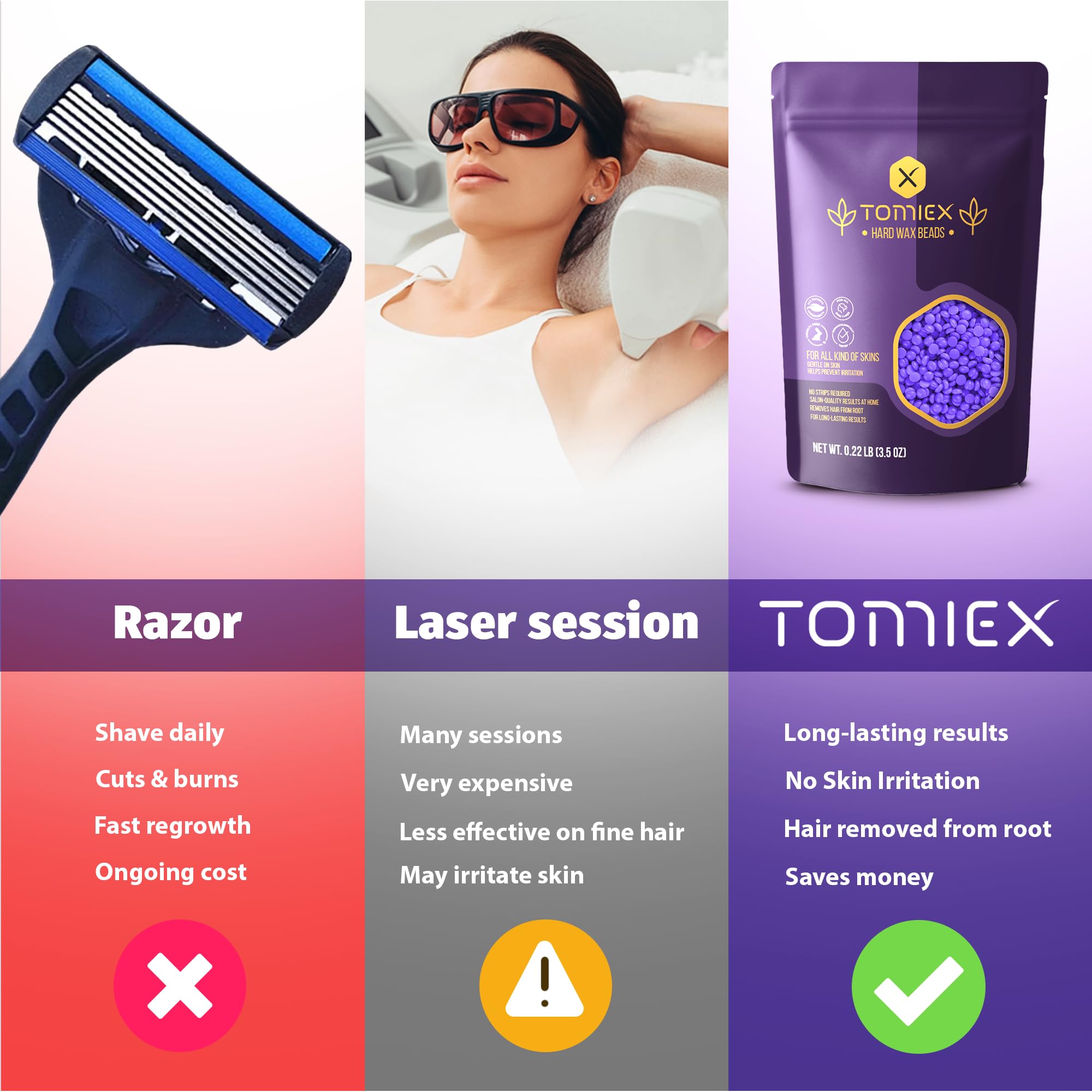 Waxing Kit for Hair Removal – Hard Wax Beads for Brazilian, Full Body, Face, Eyebrows, and Bikini Waxing – Ideal for Women, Men