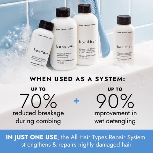 Bondbar PreShampoo Repair Treatment - Reduces Breakage & Frizz, Moisturizes & Strengthens All Hair Types | 4 Fl. Oz.