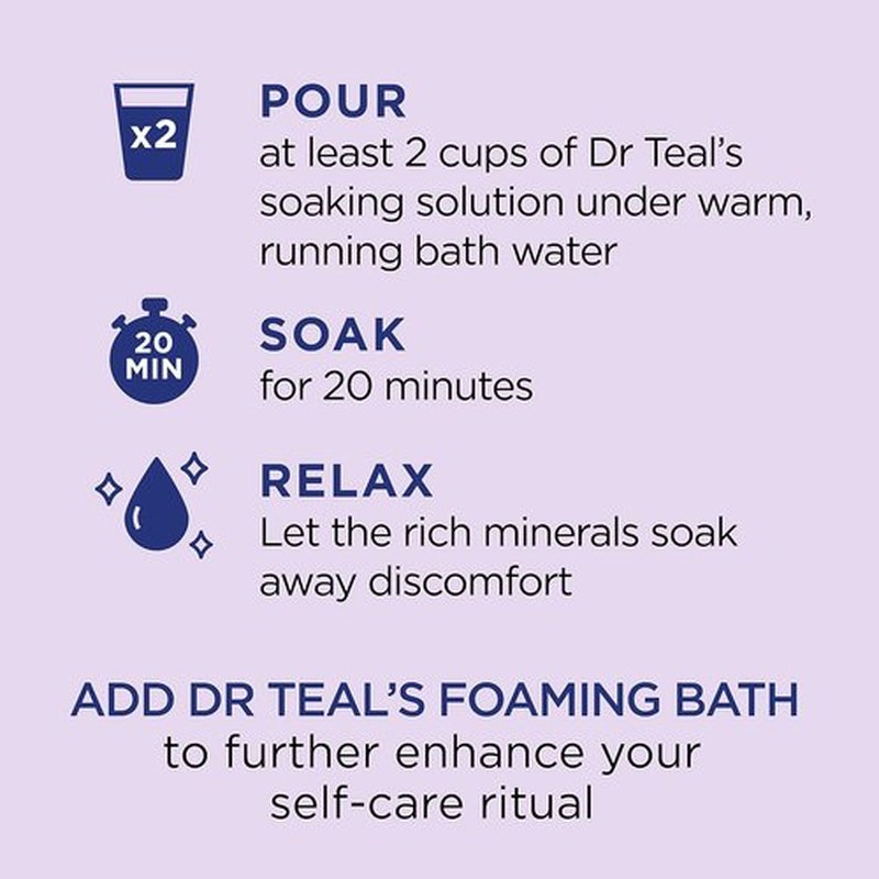 Dr Teal's Epsom Magnesium Salt Soak - Soothe & Sleep with Lavender | 3 lb (Pack of 4)