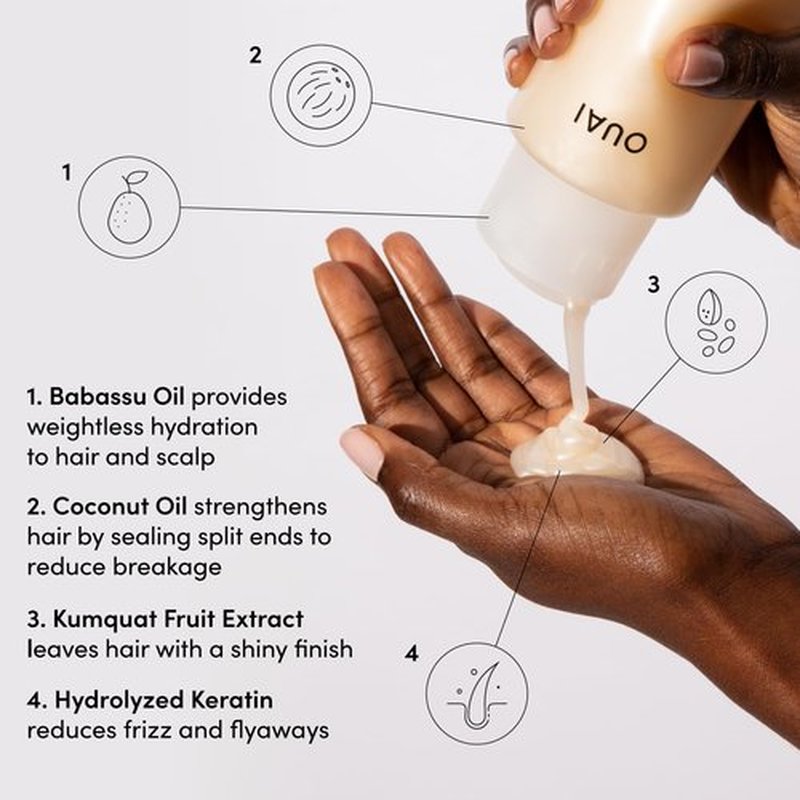 OUAI Medium Hair Shampoo & Conditioner Set - Sulfate-Free Formula with Keratin & Shea Butter - 10 Fl Oz