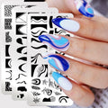 French Wavy Swirl Leopard Print Graffiti Nail Stamp Templates - Stainless Steel Gel Polish Template Design Stencil Tools (3 Pcs)