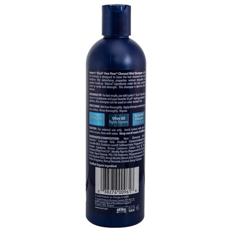 Luster's SCurl Charcoal Mint Shampoo - Refreshing Formula for Healthy Hair | 12 oz
