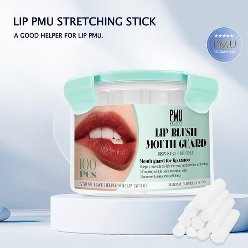 PMUBEAUTY 100pcs Cotton Lip Tattoo Stretching Stick for Easy and Precise Coloring, Enhancing Color, Blushing PMU Supplies, Cleaning Wipes