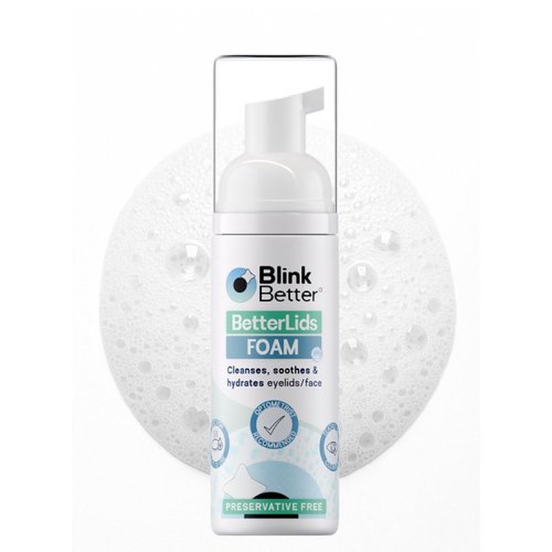 BlinkBetter BetterLids Foaming Eyelid Cleanser – Gentle Daily Foam for Eyelids & Lashes – Soothing Tea Tree Oil Formula with Ectoin & Centella, Non-Stinging, Preservative-Free, 2 fl oz