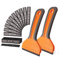 NEWISHTOOL 4-inch Plastic Razor Blade Scraper, 2 PCS Big Blade Paint Scraper Sticker Remover Scraper Tool with 20 Pcs Blades for Glue Label Decal Wallpaper Removing Glass Cleaning