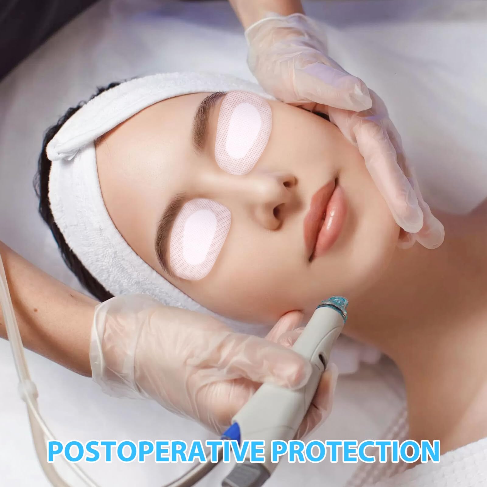 LALAFINA 20Pcs Sterile Nonwoven Eye Pads Breathable Eye Patches Soft Medical Self- Adhesive Nonwoven Wound Dressings for Adults, Random Color