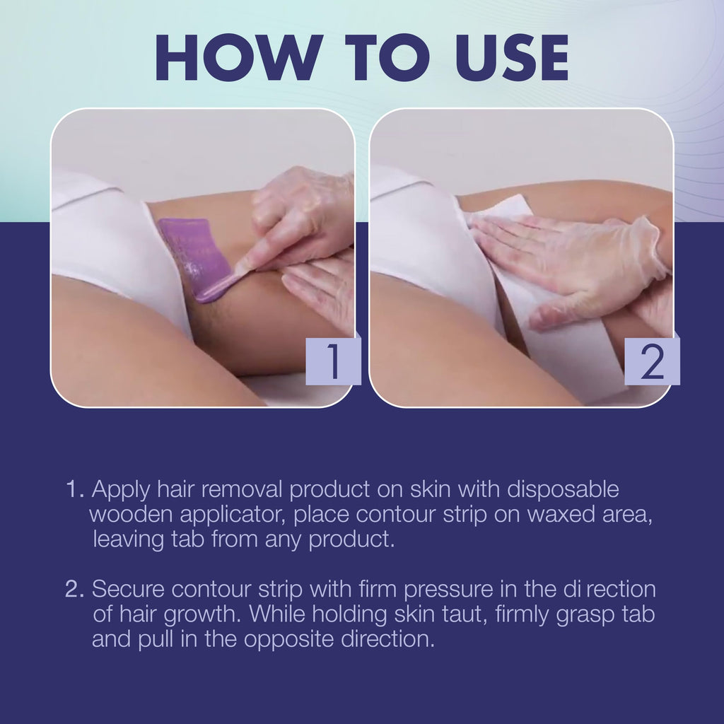 Satin Smooth EZ Grip Muslin Wax Strips – Professional Hair Removal Waxing Strips for Body & Face, 100 Count