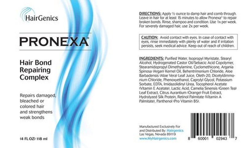 Hairgenics Pronexa Hair Bonder Bond Repairing Complex and Conditioner for Damaged and Treated Hair. 4 FL OZ Provides 8 full treatments.