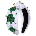 MOLOCH St.Patrick's Day Headband for Women St.Patrick's Day Beaded Leaf Headband Crystal Green Lucky Shamrock Hairband Irish Outfit St.Patrick's Day Hair Accessories