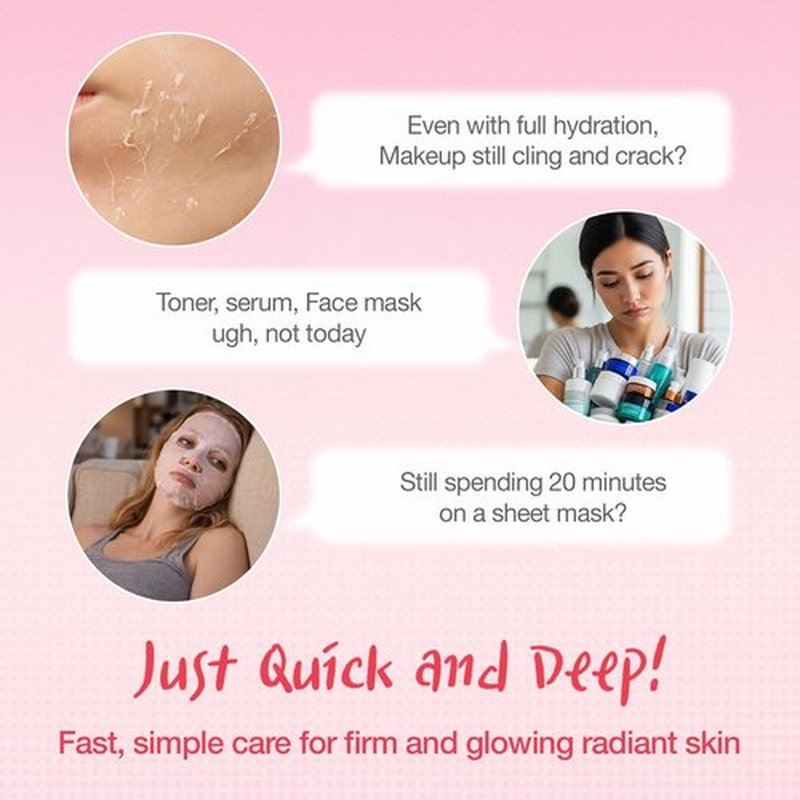 Skiennix Quick & Deep Bubble Serum Essence - Hibiscus Collagen Micro Bubble Mask for Daily Hydration | 3.28 fl oz