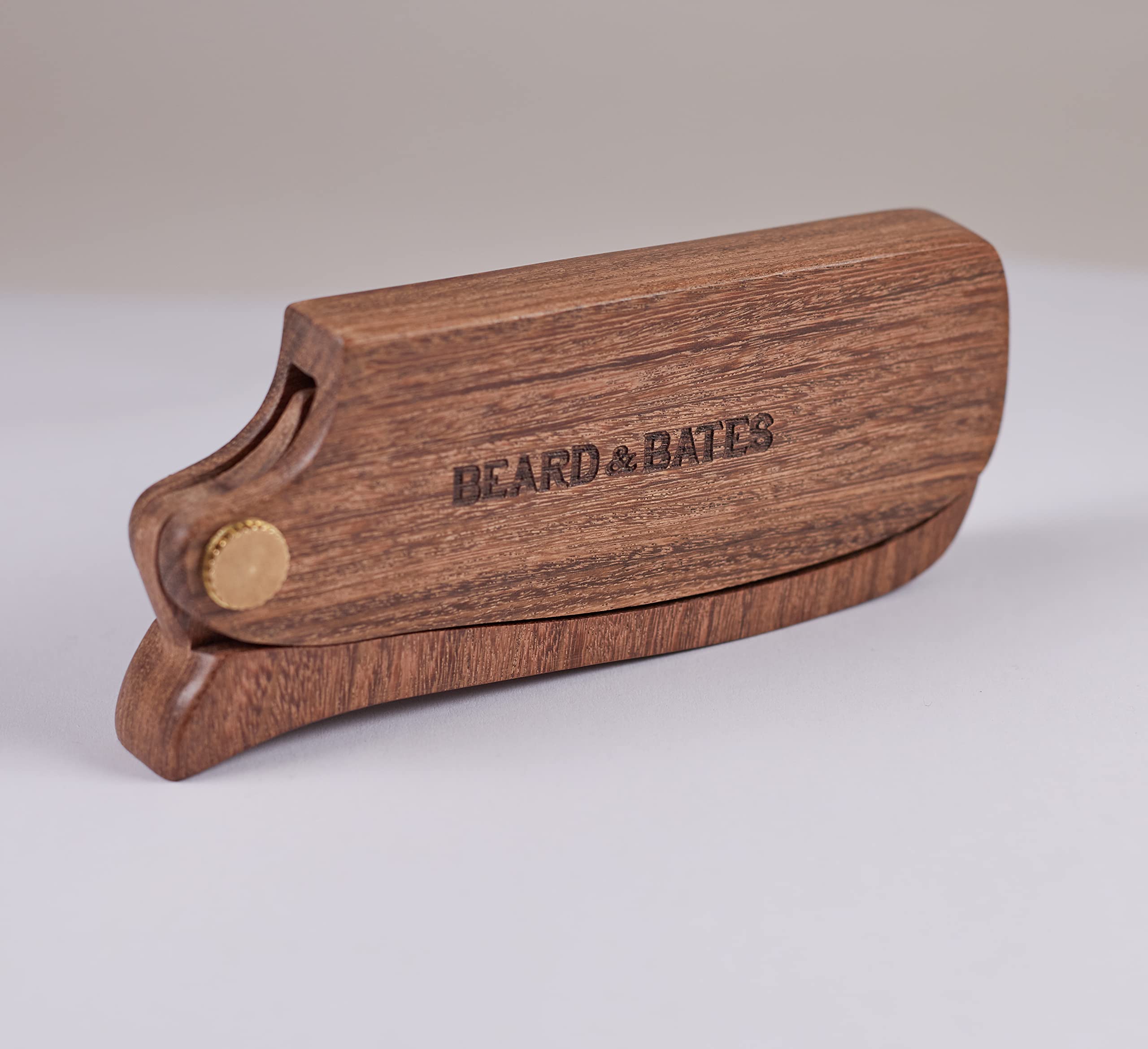 BEARD & BATES The Sandalwood Switchblade - Folding Solid Wood Beard Hair Comb | FACTORY SECONDS CLOSEOUT