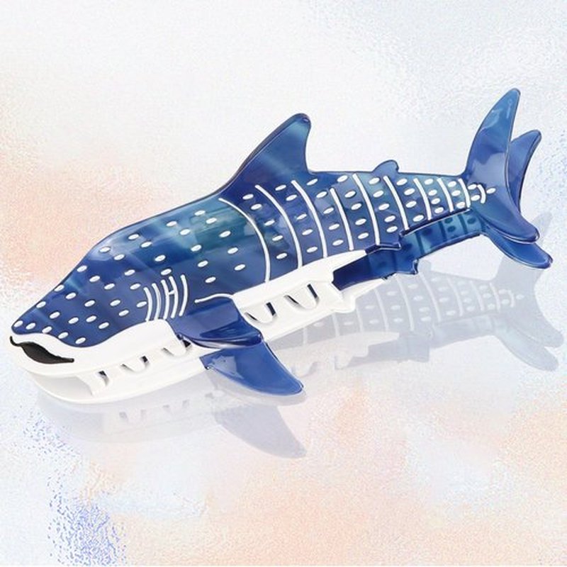 Dark Blue Whale Shark Hair Clips, Hapdoo Cute Ocean Sea Animal Hair Claw Clip for Women Girls, Acetate Nautical Marine Hair Accessories Gift