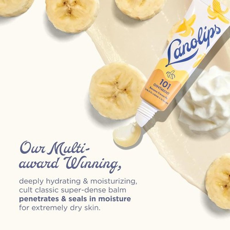 Lanolin 101 Multipurpose Ointment - Healing Lip Balm & Skin Moisturizer - Banana Cream Pie (0.35 oz)