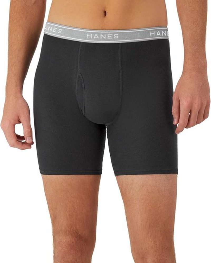 Hanes Men's Boxer Briefs - Cool & Breathable Cotton, Moisture-Wicking Comfort | No Ride Up, 3-Pack