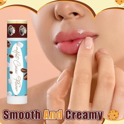 Siifert 50pcs Christmas Peppermint Candy Flavor Lip Balms Gift Bulk Candy Gingerbread Hot Cocoa Cookie Cinnamon Flavor Lip Balm Christmas Party Gift Stocking Stuffer for Coworker Staff Employee (Cute)
