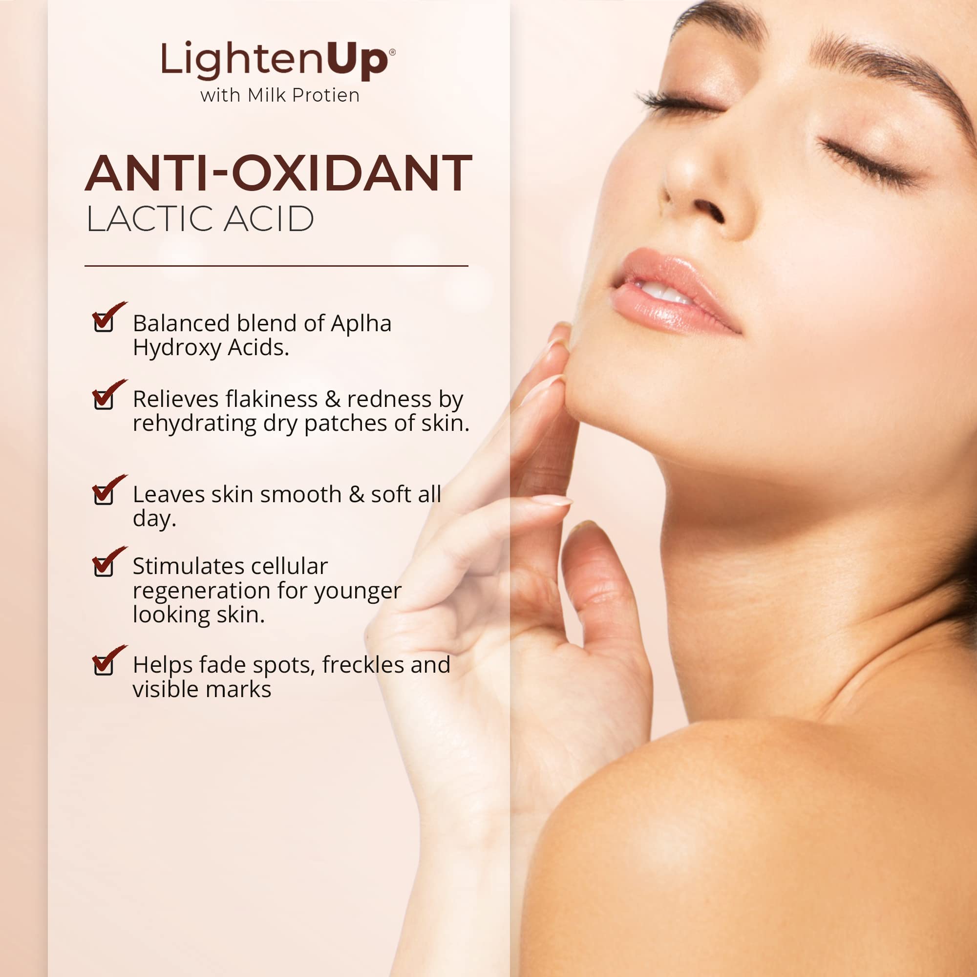 Lighten-Up Lactic Acid Serum - 1 fl oz / 30 ml - Skin Brightening, AHA Serum, Helps to Even Out Skin Tone