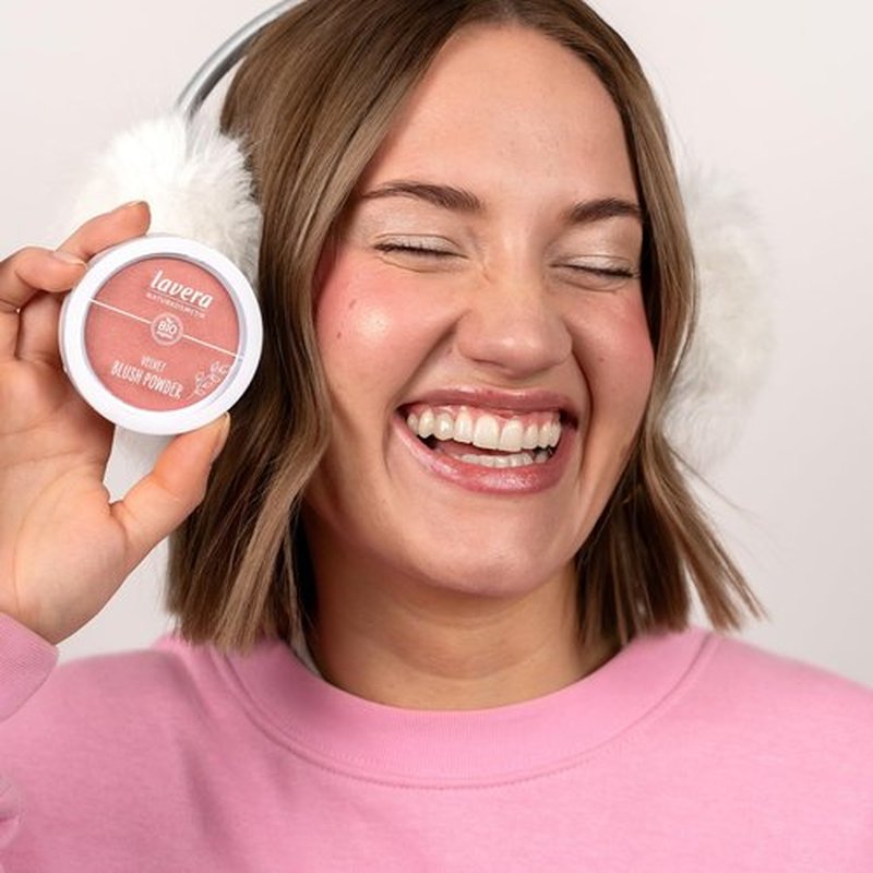 lavera Velvet Blush Powder -Rosy Peach 01- pink - almond oil & vitamin E - shimmering - velvety texture (1 x 5g)