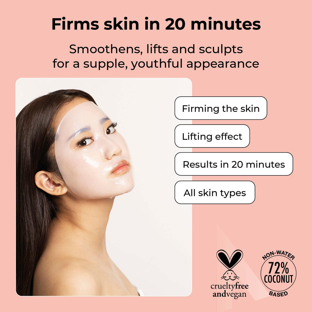 STARSKIN Close-Up 1x40g, Coconut Bio-Cellulose Firming Face Mask for all Skin Types, Face Lifting Korean Skincare Mask, Skin Elasticity Improvement and Rejuvenating Effect, K Beauty Skincare