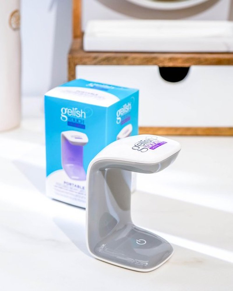 Gelish MINI Touch LED Light – Portable & Rechargeable LED Curing Light for Soft Gel™ Tips & Quick Gel Nail Repairs, Touch Activated, 30-Second Cure, USB Cable Included.
