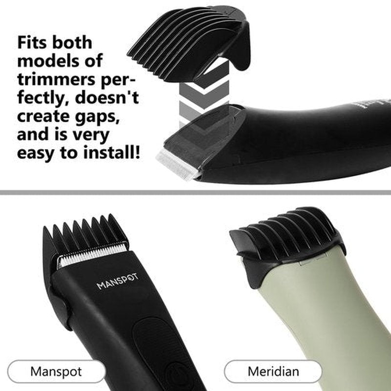 Hair Clipper Guards Guides 8pcs 0.02inch to 0.5Inch(0.5mm-12mm) Fits For Manspot Body Trimmer,Meridian Ball Trimmer Clipper Guard,8 Pack Black