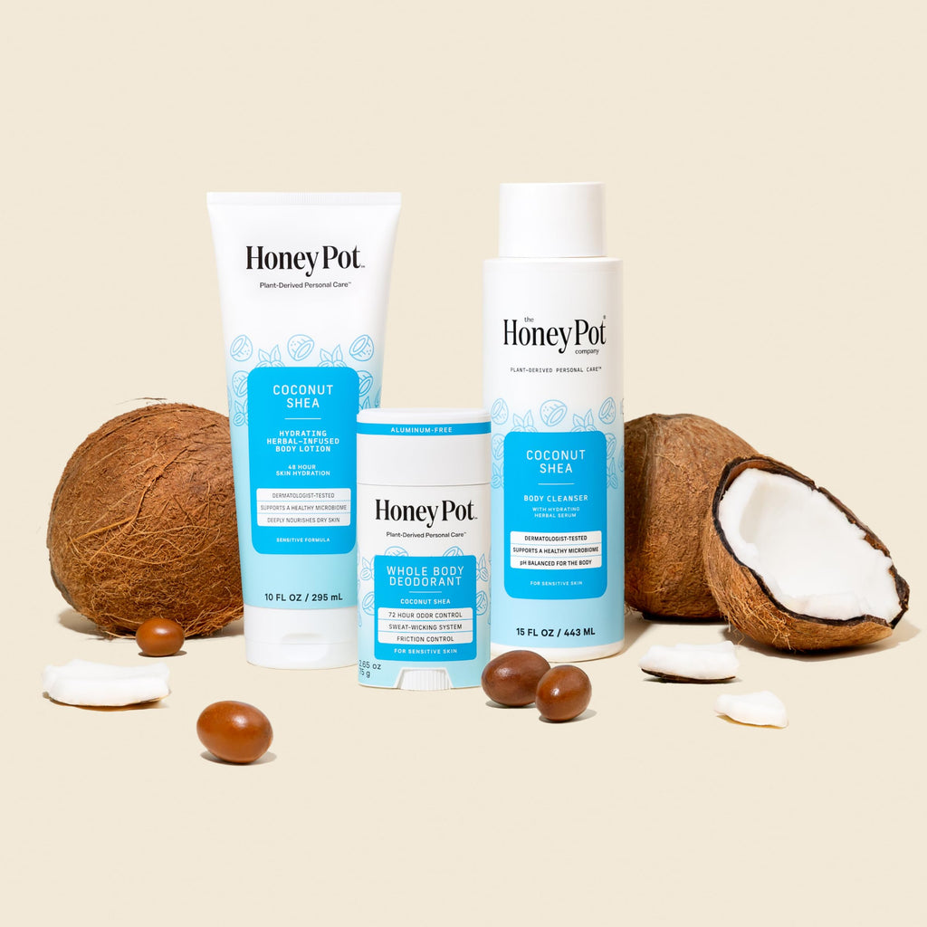 Honey Pot - Whole Body Coconut Shea Butter Deodorant for Women - Aluminum-Free - 72-Hour Odor Control - Sweat-Wicking - No Parabens and Sulfates - 2.65 Oz