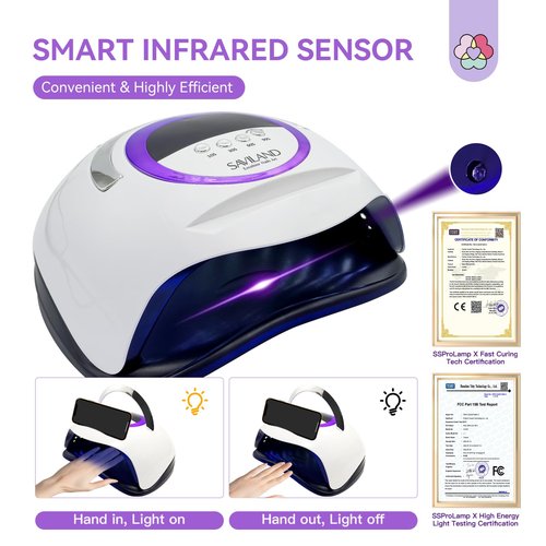 SAVILAND 300W UV Nail Lamp: Motion Sensor Nail Dryer Super Fast Curing UV Light for Gel Nails with 72 Beads 4 Timers Dual Flash Cure Light Sources Nail Flash Cure Lamp for Nail Salon Manicure Gift