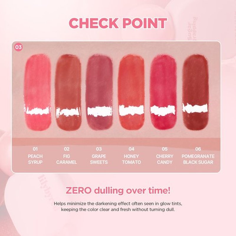 lilybyred Sugar Wrapping Tint Gloss, 0.21 oz. | Korean Glassy Lip Stain, Smooth Glaze Finish, Lightweight & Non-Sticky, No-Darkening Color Stay, Ceramide-Infused Lip Care (01 Peach Syrup)