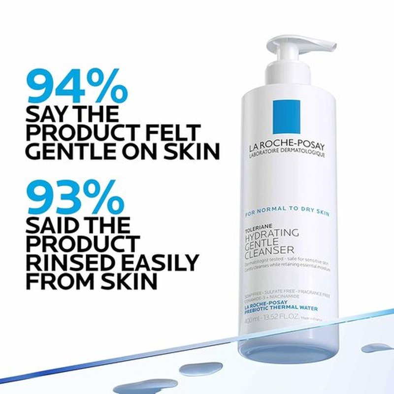 La Roche-Posay Toleriane Hydrating Face Cleanser - Gentle Daily Wash With Niacinamide & Ceramides For Sensitive Skin