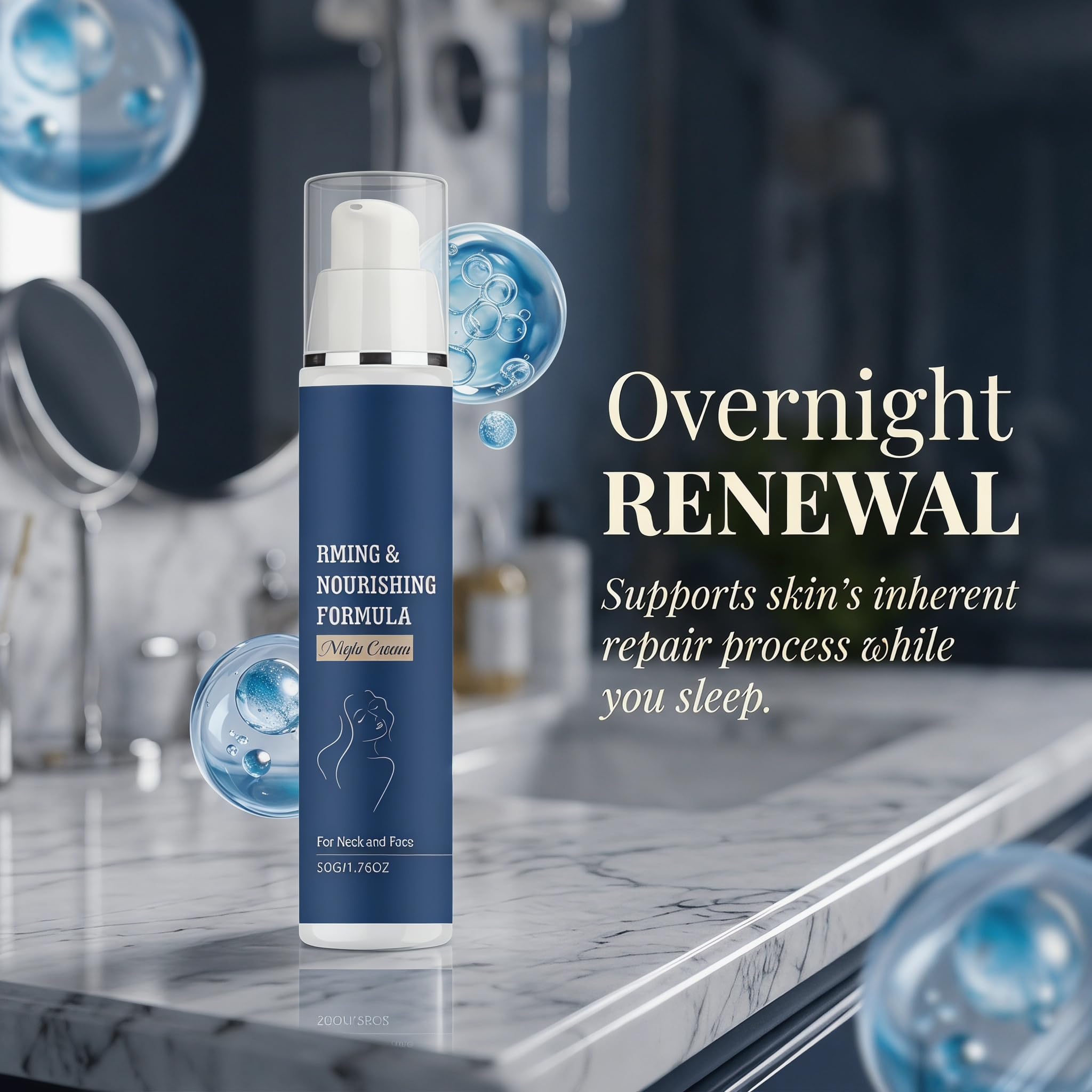 Firm & Restore Formula Night Cream, Face & Neck Firming Moisturizer, Deep Hydrating Anti-Wrinkle Overnight Cream for Lifted Smoother Skin, 50ml