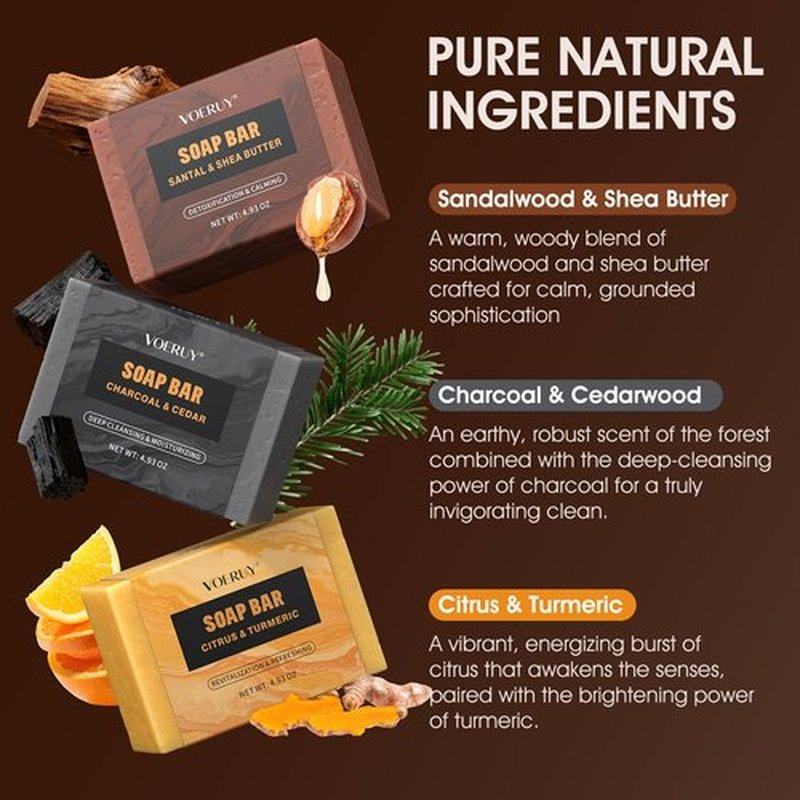 Regine Switzerland Men's Bar Soap - Natural Handmade Cleansing Soap for Face, Body & Hands | 14.8 Oz