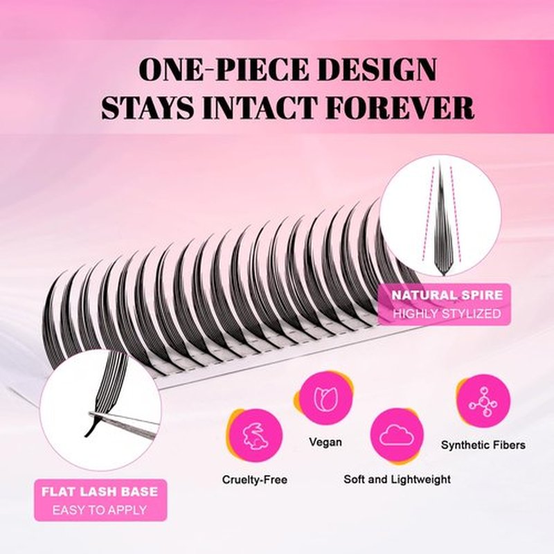 TDANCE Premade Anime Spire Lash Extensions for Professional Lash Artists - Anime Lashes Extensions, Plume Flake Lash Extensions, Lightweight, Perfect for Salon Use Comic Spire Lashes (0.07-C,8-15mm)