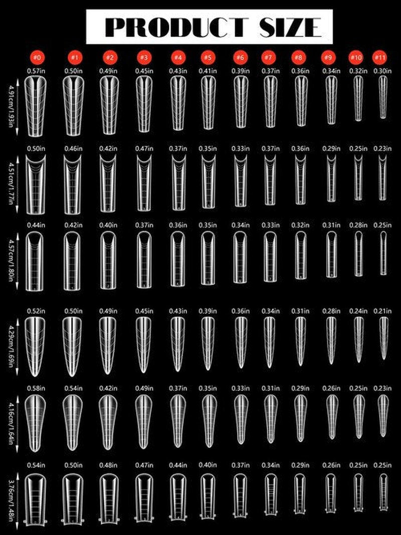 EBANKU Dual Forms for Poly Nail Gel 288PCS Dual Nail Forms Molds Stiletto Coffin Ballerina Acrylic Nail Tips 12 Shapes for Builder Gel Manicure Nail Art Design Salon DIY at Home