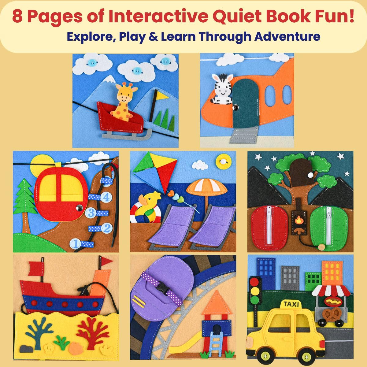 Bright Keiki Busy Book for 1 Year Old – Montessori Busy Book for Toddlers 1–3 – Passport to Fun Travel Activity Book